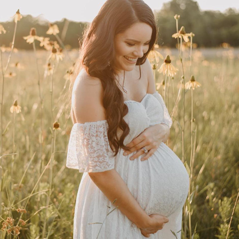 Maternity Wear - النساء الحوامل معطلة الكتف كشكش كم